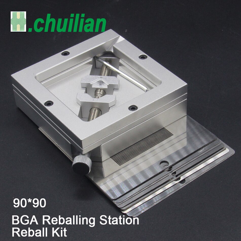 Zilver Diagonaal Bga Reballing Station Kit 90*90Mm Bga Reballing Station Soldeer Gereedschap Met