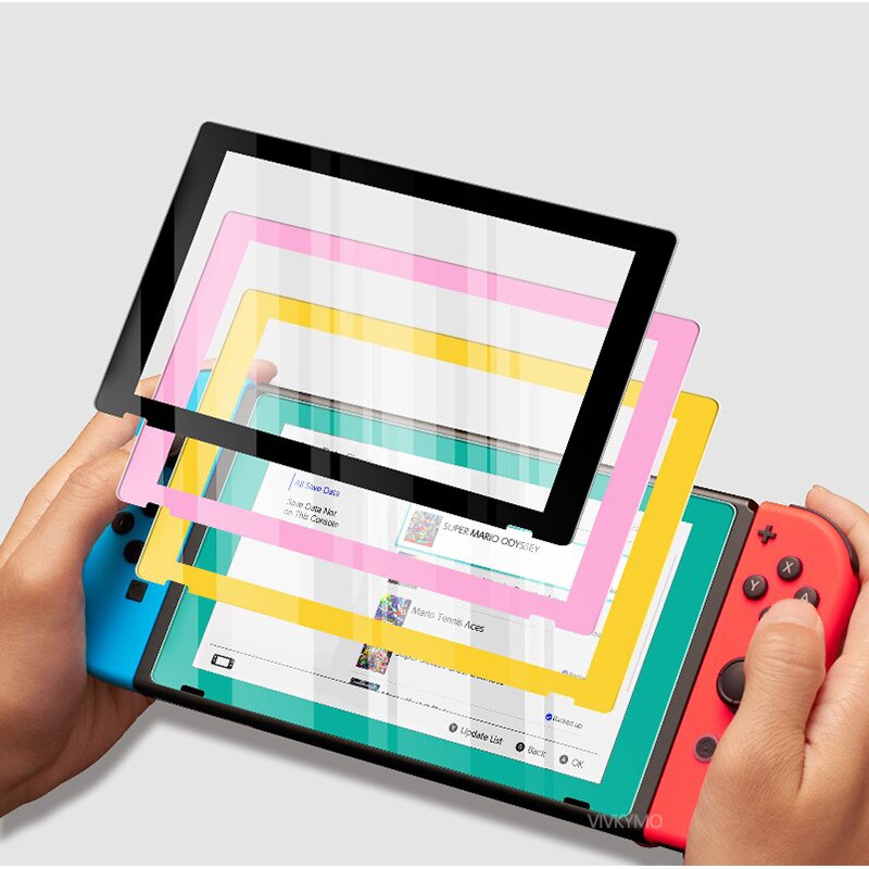 [ 4 stück] farbschutzfolie für nintendo switch, hochauflösende schutzfolie aus gehärtetem glas mit blaulichtfilter