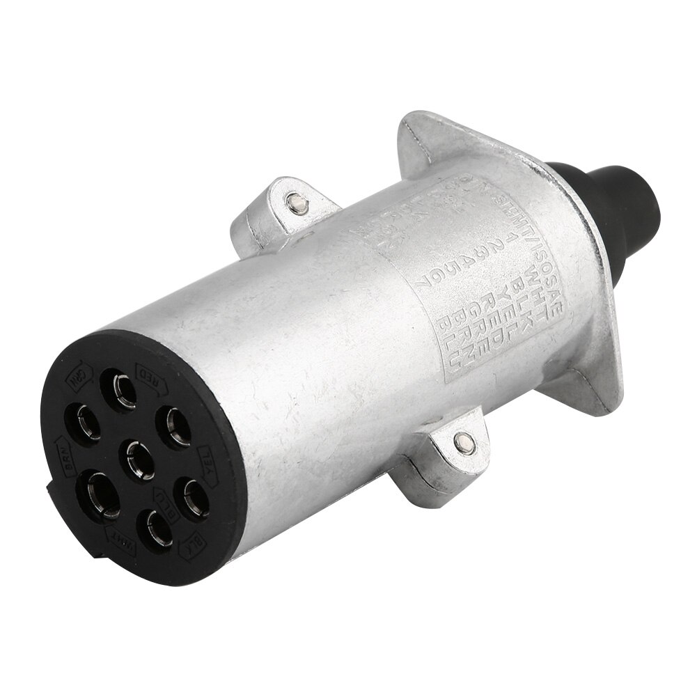 24v 7- polet anhængerstik n-type anhængerstik adapter messingstifter med aluminiumshus til trailer lastbil campingvogn
