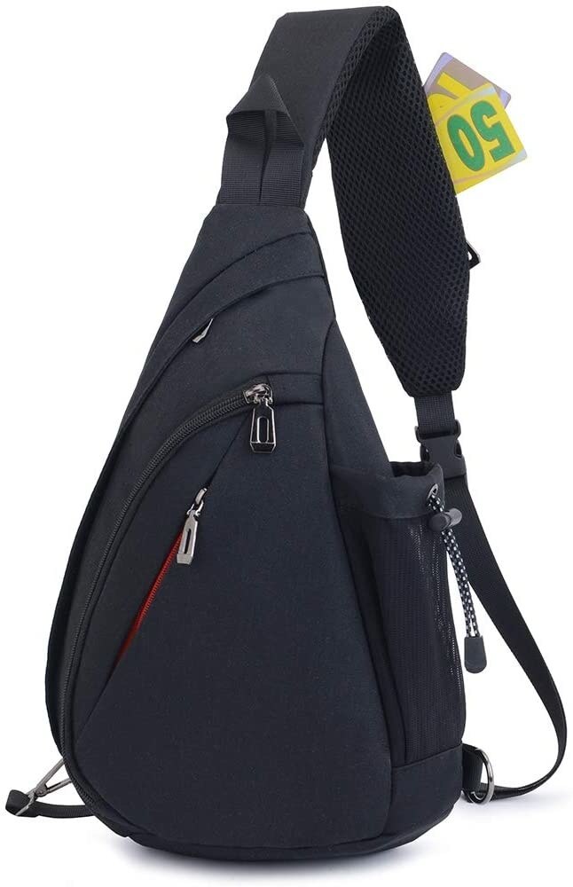 Jsding handbag chest men and women | backpack cross waterproof | shoulder belt cross Purse Shoulder Belt sports bag outdoor: Black