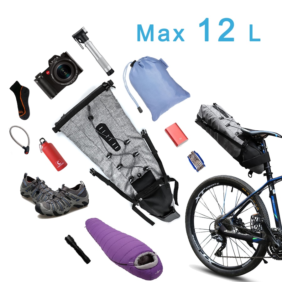 Newboler Waterdichte Fiets Zadeltas Grote Fiets Tail Seat Tassen Tpu + Polyester Fietsen Achter Fietstassen Fiets Accessoires 12L Max