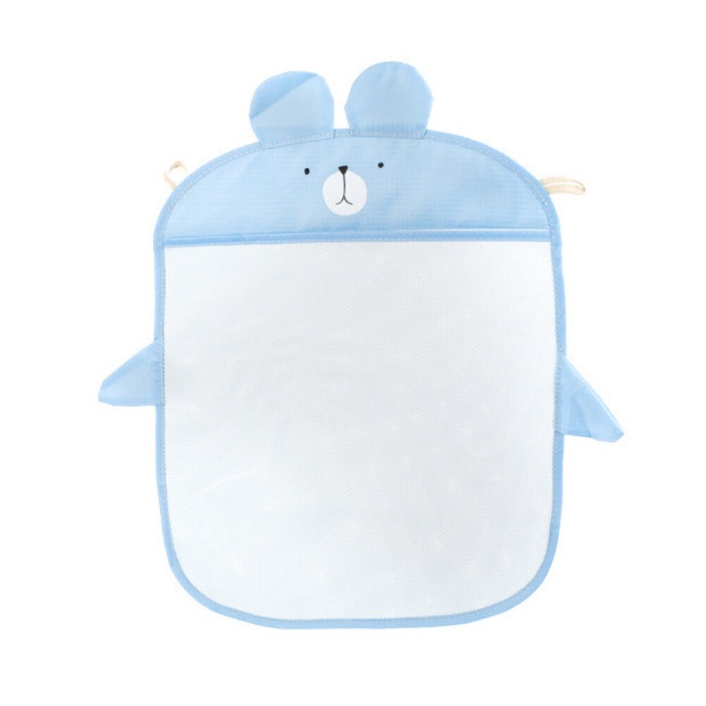 kreskówka Niedźwiedź rekin wanienka worek robić przechowywania z przyssawką torby wiszące siatka pou-ch organizator ciągnąć-odporny przechowywanie w domu dostaw: Niebieski