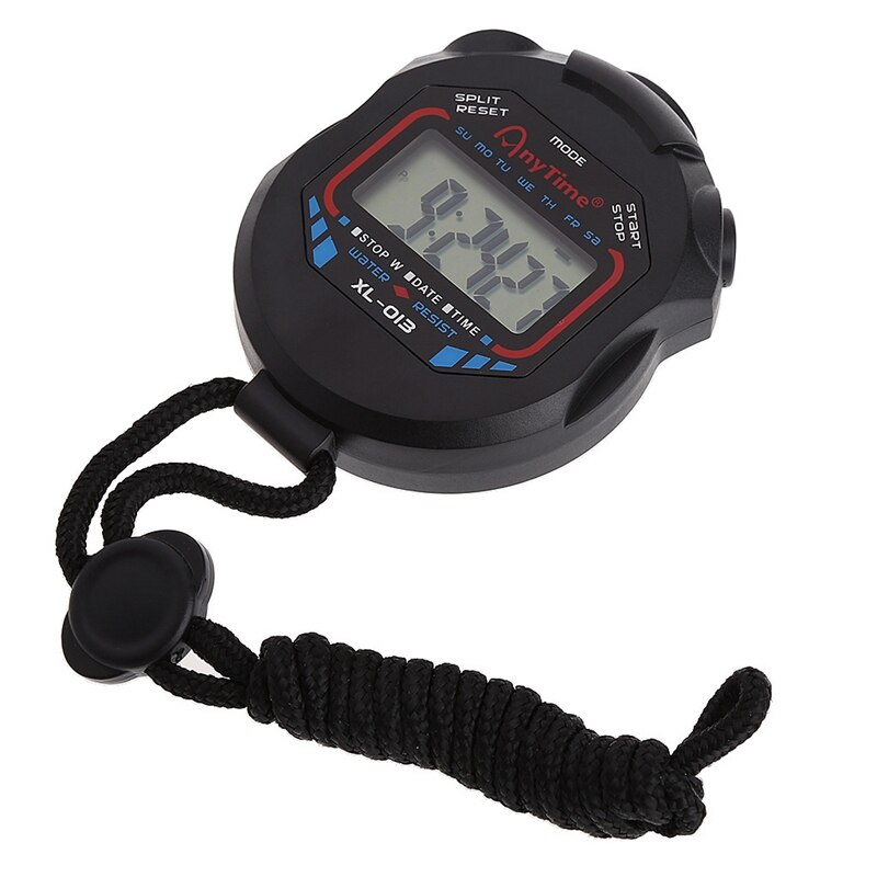 Waterproof Digital Sports Timer Classic Digital Handheld LCD Chronograph Sports Stopwatch Timer w/string