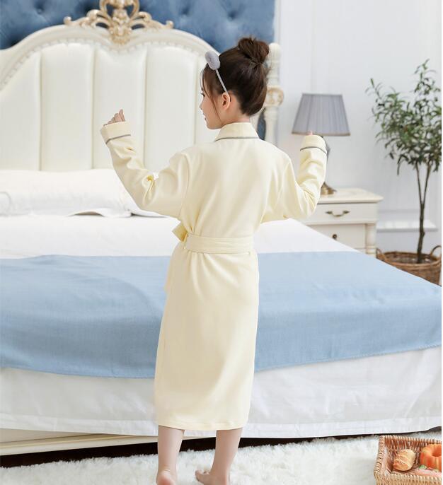 Meisjes Pyjama Jurk Lente Herfst Tiener Meisje Roze Geel Strikje Katoen Nachtkleding Jurken Kinderen Pyjama Jurk Kinderen Kleding