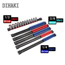 6PCS/set Socket Rack Storage 1/4" 3/8" 1/2" Divider Rail Tray Holder Brackets Shelf Stand Tool Organizer Socket Wrench Storage