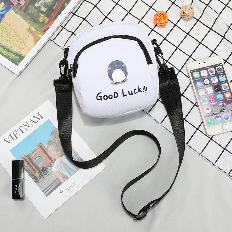 Small Shoulder Bag for Women Handbag Messenger Bags Crossbody Bag Canvas Shoulder Bag Female Girl Sling Bag: White