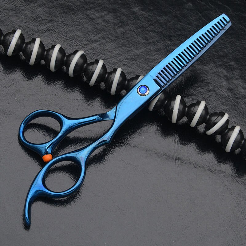 6 Inch Professionele Kappers Schaar Haar Knippen Dunner Schaar Scharen Barber Salon Tool Voor Kapper: blue Thinning