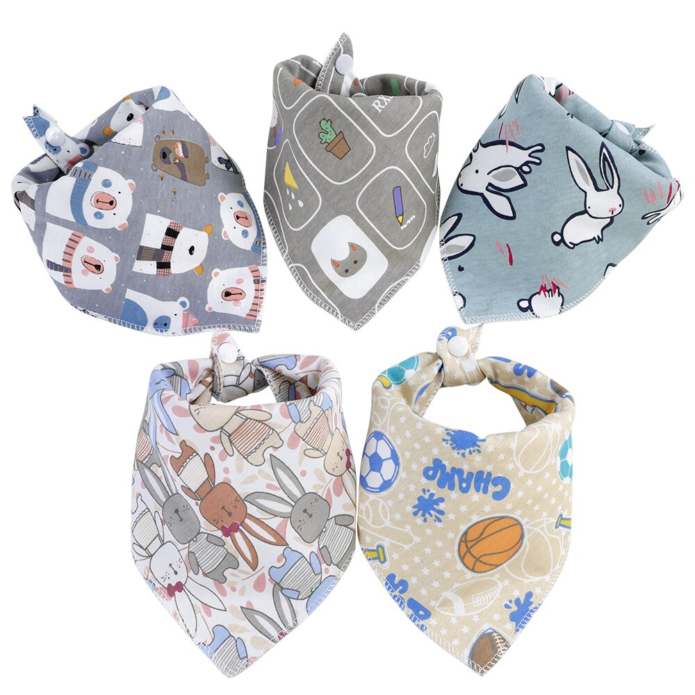 Civarua Kids 5 Stks/partij Baby Bandana Kwijlen Slabbetjes 100% Biologisch Katoen Slabbetjes Voor Jongens & Meisjes, super Zachte Absorberende Feeding Slabbetjes: SK0016