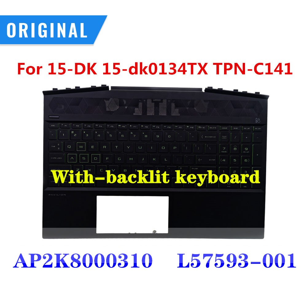 Original For HP Pavilion 15-DK Series LCD Back Cover Front Bezel Hinges Palmrest Bottom Case L56914-001 L57593-001
