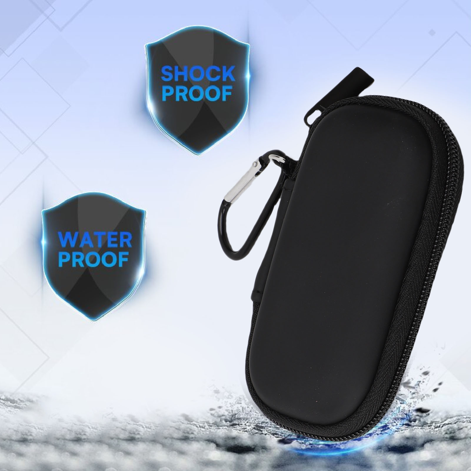 Custodia rigida da viaggio adatta antiurto per KardiaMobile portatile facile da usare con cinturino con fibbia da arrampicata per lo sport