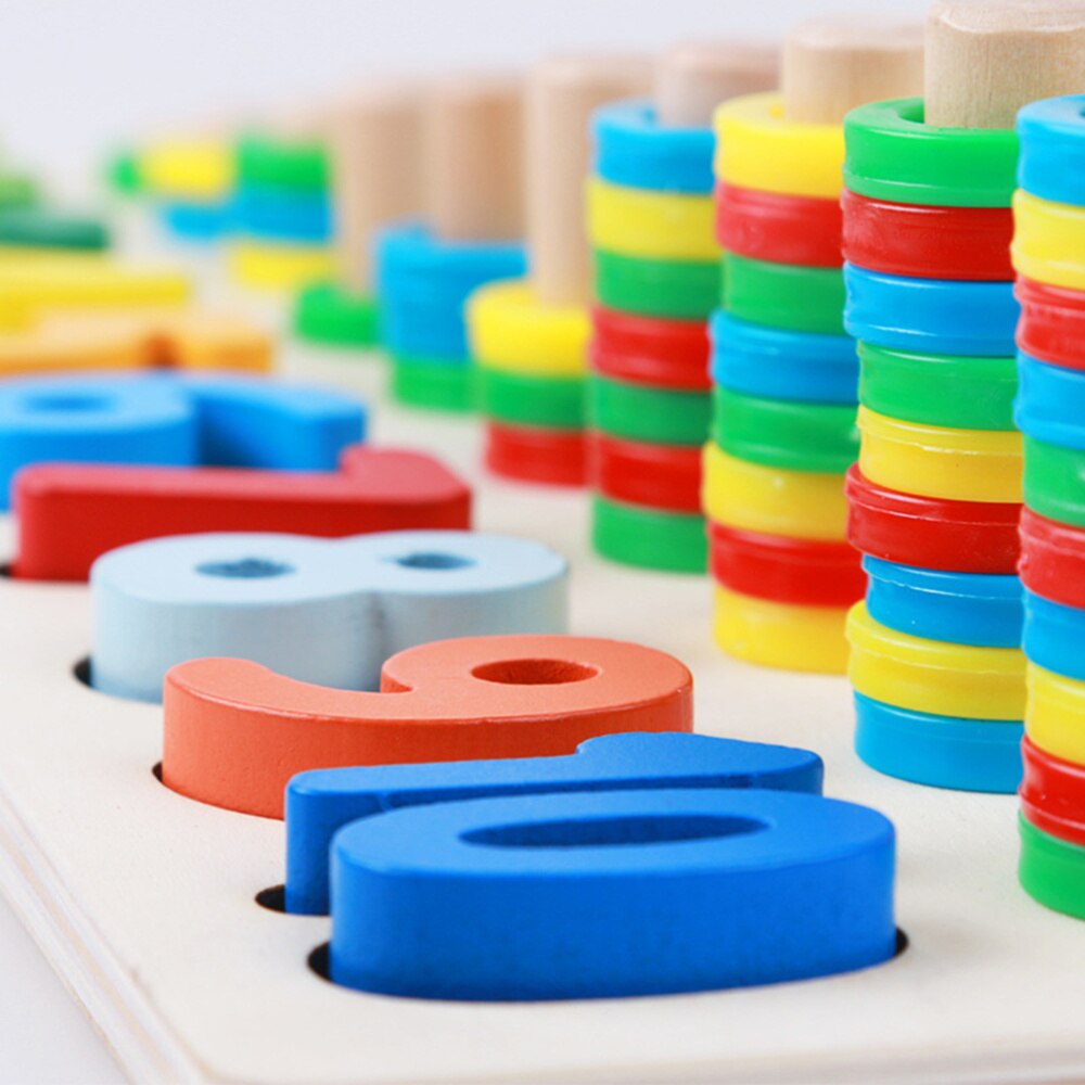 3 In 1 Digitale Vorm Pairing Kleurrijke Math Aantal Hout Board Tellen Tool Voorschoolse Ealry Educatief Voor Kinderen Childre