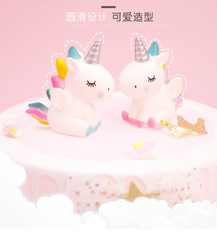 Topper de pastel de cumpleaños de unicornio, servilleta 2st de unicornio, decoración para de cumpleaños de bebé, Niña