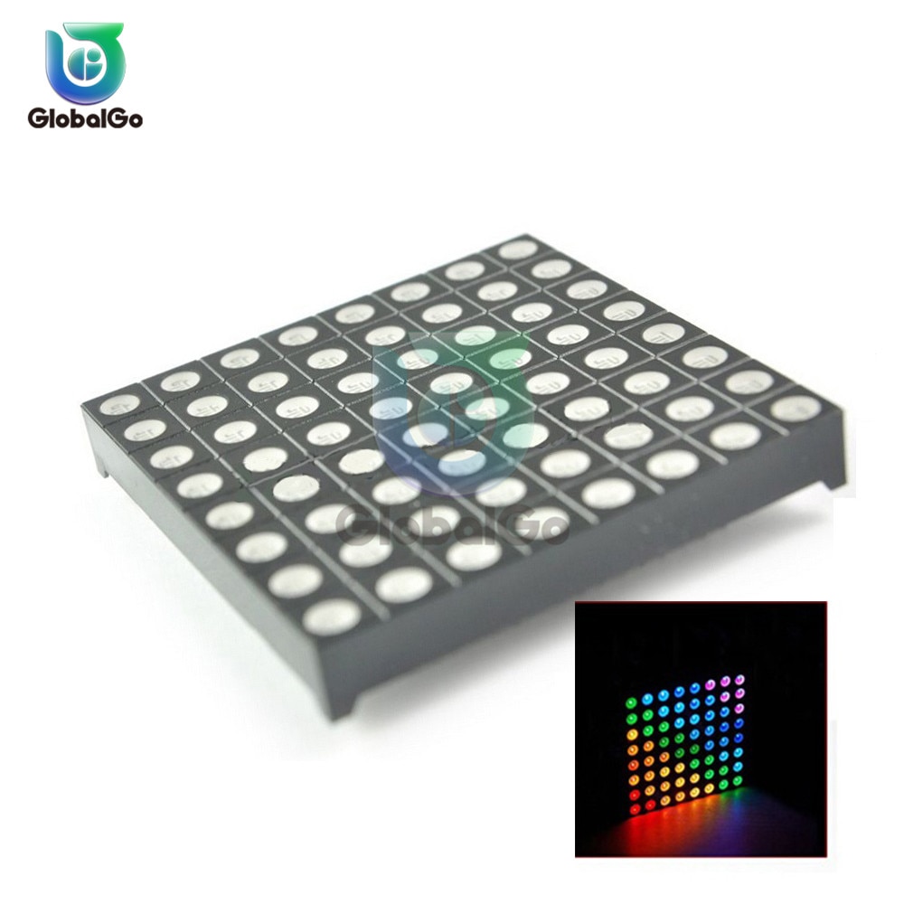 Matrix 8*8 Pixel Digital Flexible LED Panel RGB Full Color LED Display Red Green Bule Dot Matrix Screen 60mmx60mmx5mm