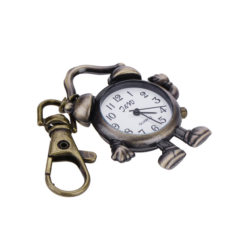 Modieuze Dames Horloge Vintage Robot Klok Quartz Horloges Zakhorloge Sleutelhanger Ketting Timer