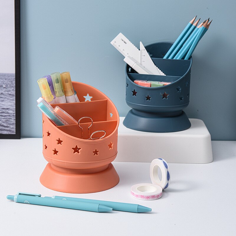 Cute Japanese Office Storage Box Simple Pen Holder Dressing Room Large Capacity Storage Box desk storage stationery organiser