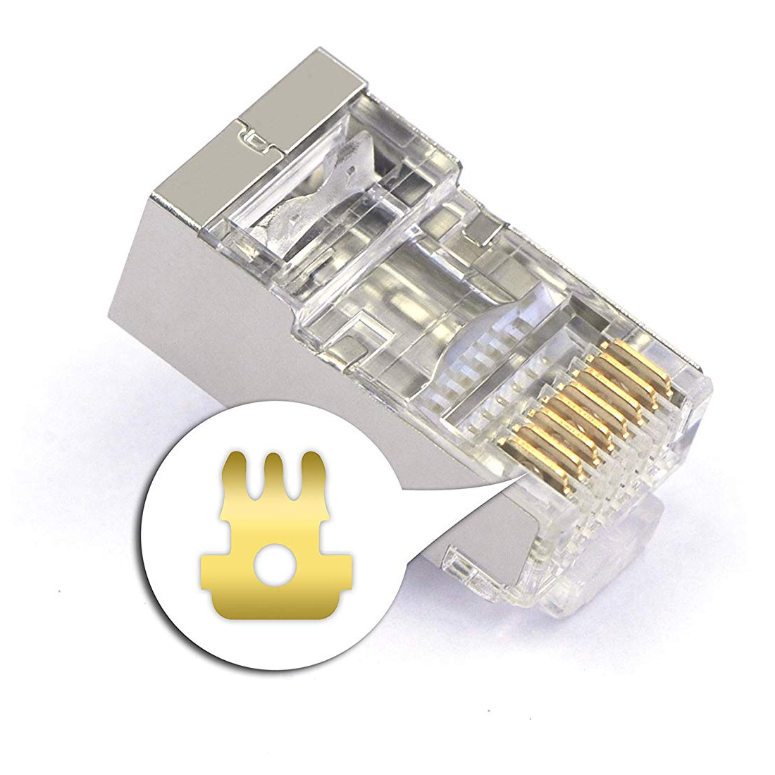 Nettverkskontakt cat 6 rj45- kontakt modulær ethernet-kabel hodeplugg kat 6 crimp nettverk  rj 45- kontakt gullbelagt