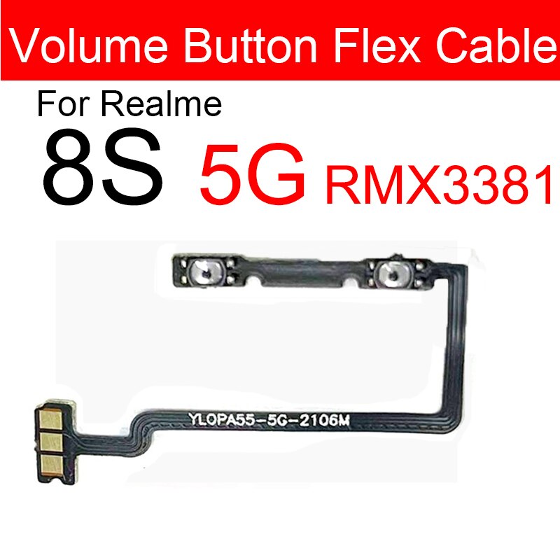 Przyciski regulacji głośności przewód kabel dla Oppo Realme 7 7i 7zawodowiec 8 8S 5G boczne klawisze głośności przewód elastyczny płaski mini spust części zamienne: 8S  5G Volume