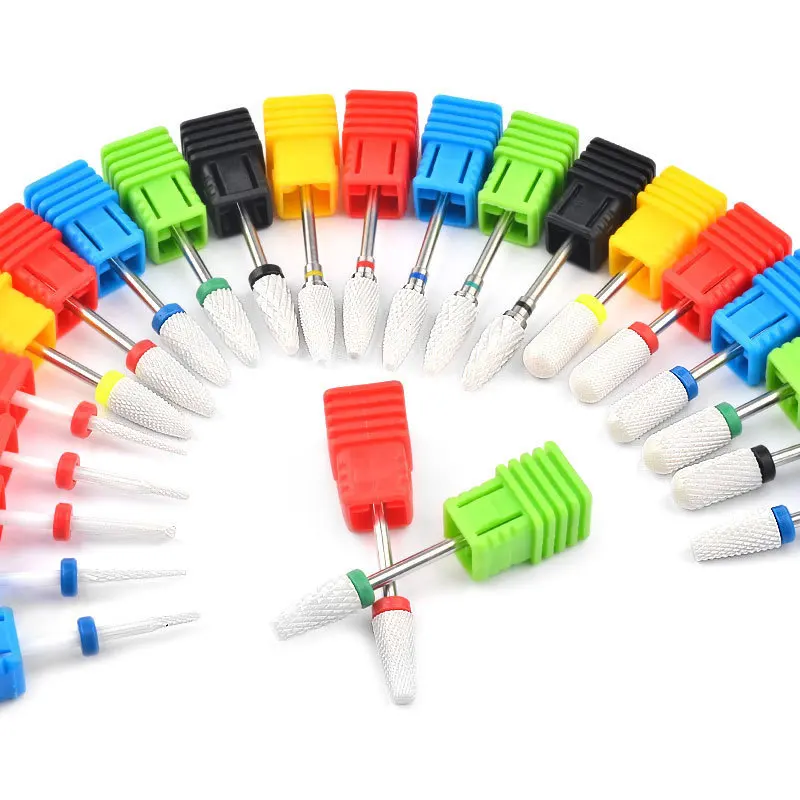 Brocas de cerámica para uñas, fresa, Lima, lima de uñas, cabeza de molienda, pulidor eléctrico de pedicura, pulidor de manicura, cutícula, herramientas de Arte de uñas limpias