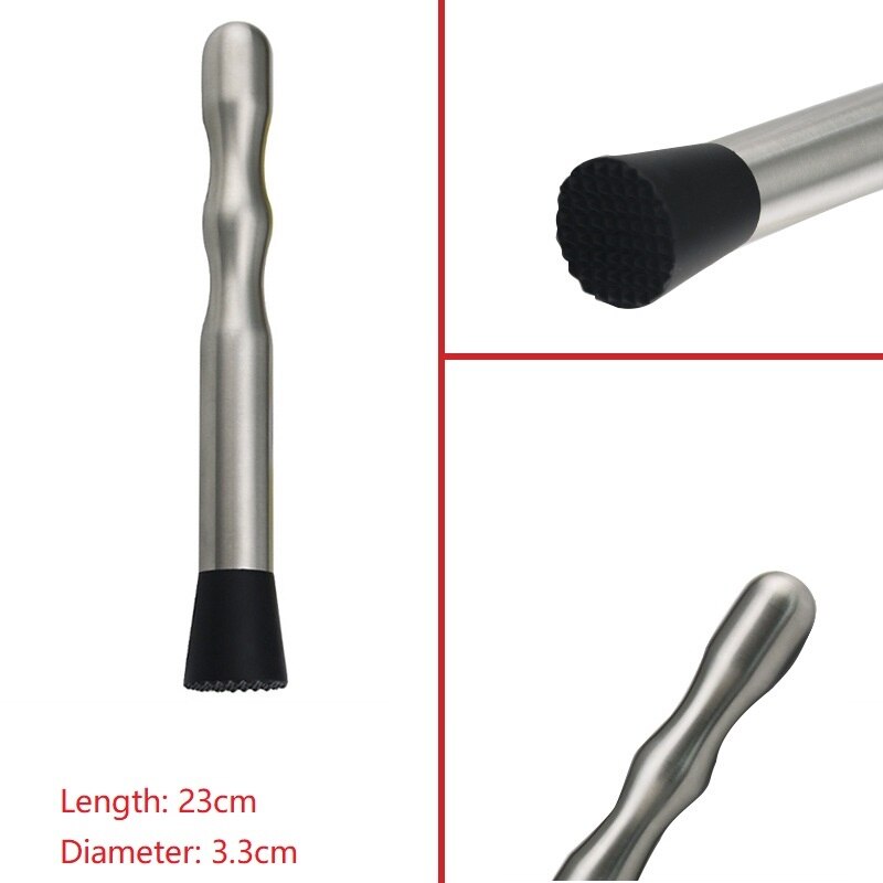 Cocktail Muddler Barware Mojito Cocktail Stainless Steel Bar Mixer DIY Drink Fruit Muddler Crushed Ice Barware Bar Tool: A5