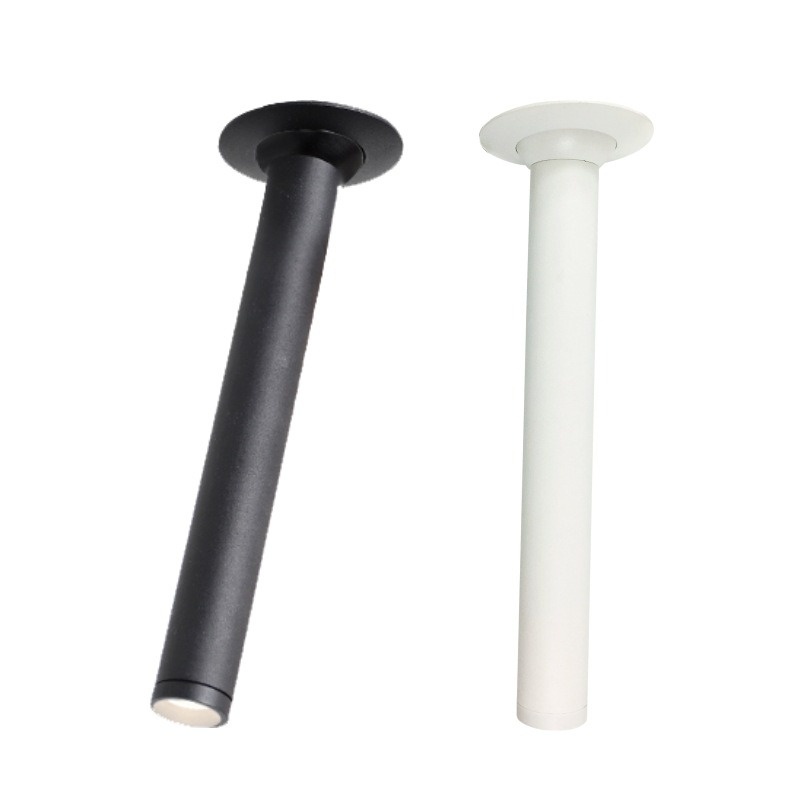 Lámpara LED de techo de tubo largo regulable integrada, luz de techo giratoria en ángulo COB de 12W para cocina, dormitorio, imagen, fondo de TV