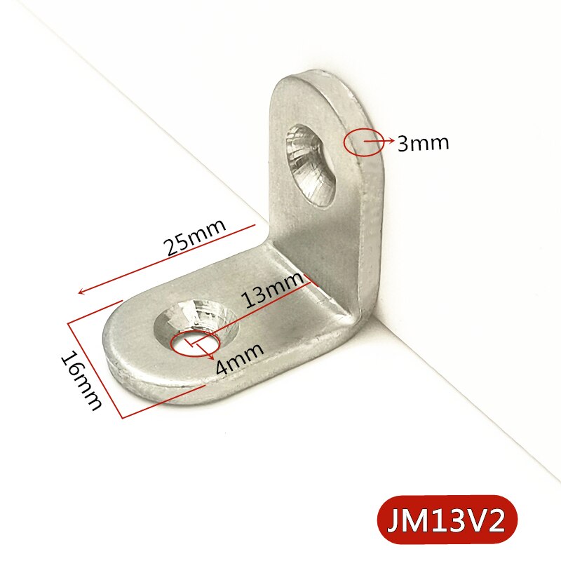 Thickened 2.5mm/3mm L Shape Corner Bracets Stainless Steel Brackets 90 Angle Joint Fastener Shelf Support for Furniture Hardware: JM13V2