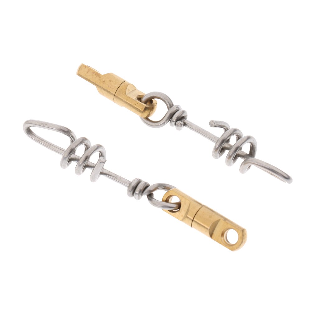 4pcs Corkscrew Pigtail Snap with Heavy Swivel Quick Rig Link Swirl Connector Quick Change Toothy Fish