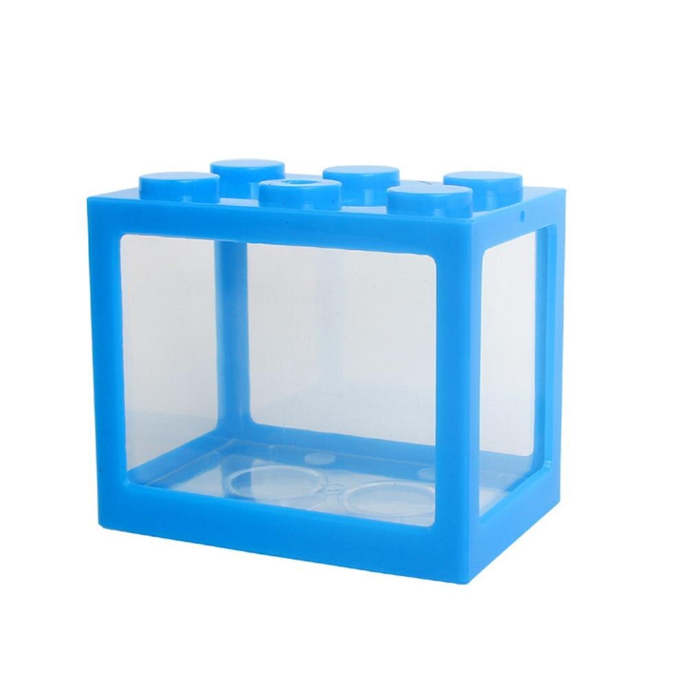 Small Fish Bowl Gold Fish Office Ornamental Transparent Acrylic Desktop Ecology: blue