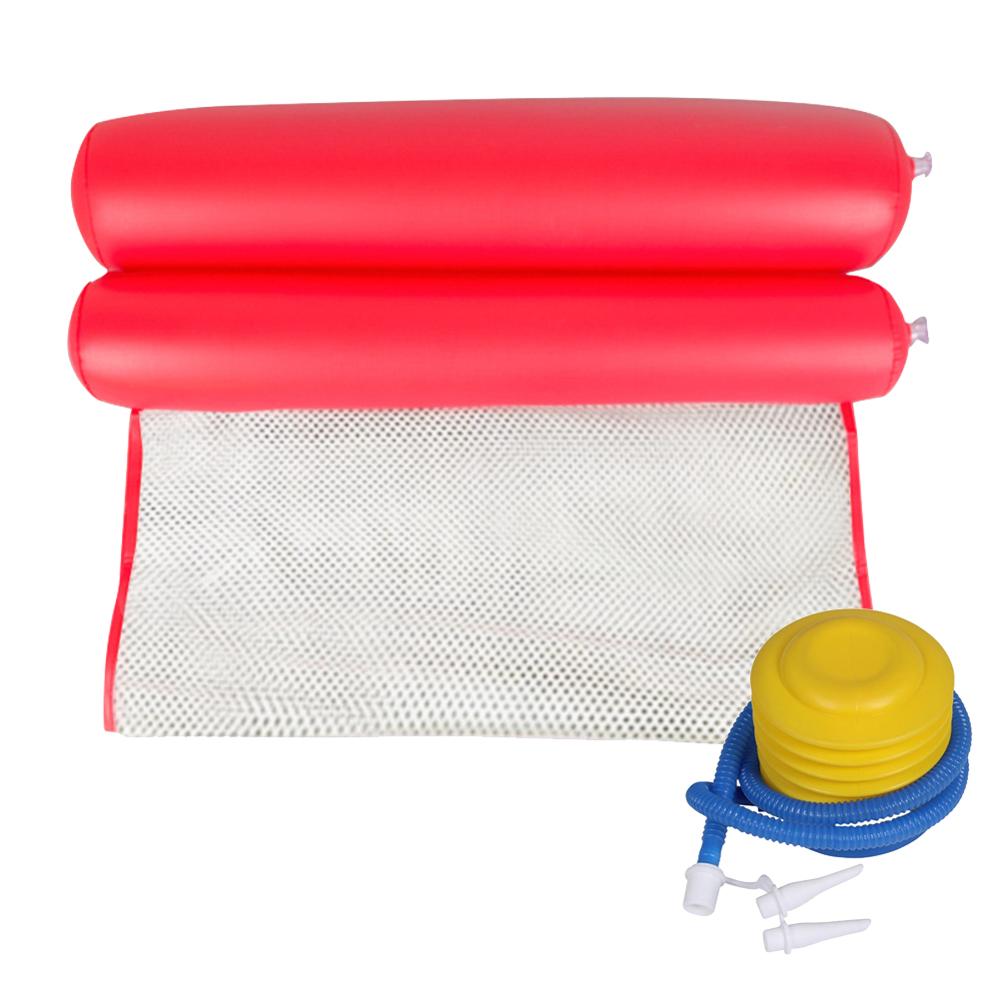 Hamaca de agua plegable para una sola persona, colchón de aire inflable, tumbona de playa, colchón flotante para dormir, silla de cama: Red with pump