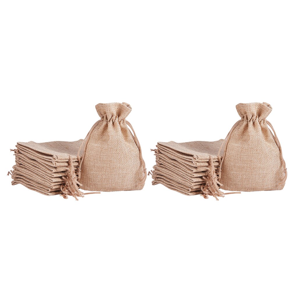 20 stücke Jute Burlap Sackleinen Kordelzug Beutel Rustikalen Hochzeit Taschen