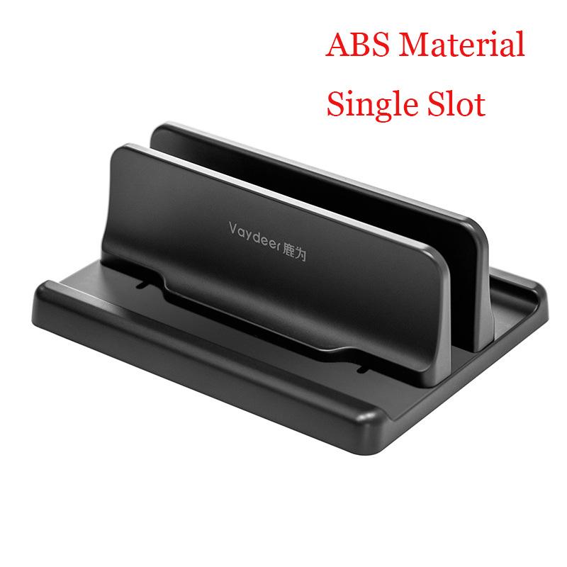 Verticale Laptop Stand Aluminium Abs Verstelbare Desktop Dubbele Slot Notebook Tablet Mount Base Holder Dock Voor Macbook Pro Air: ABS Single Slot