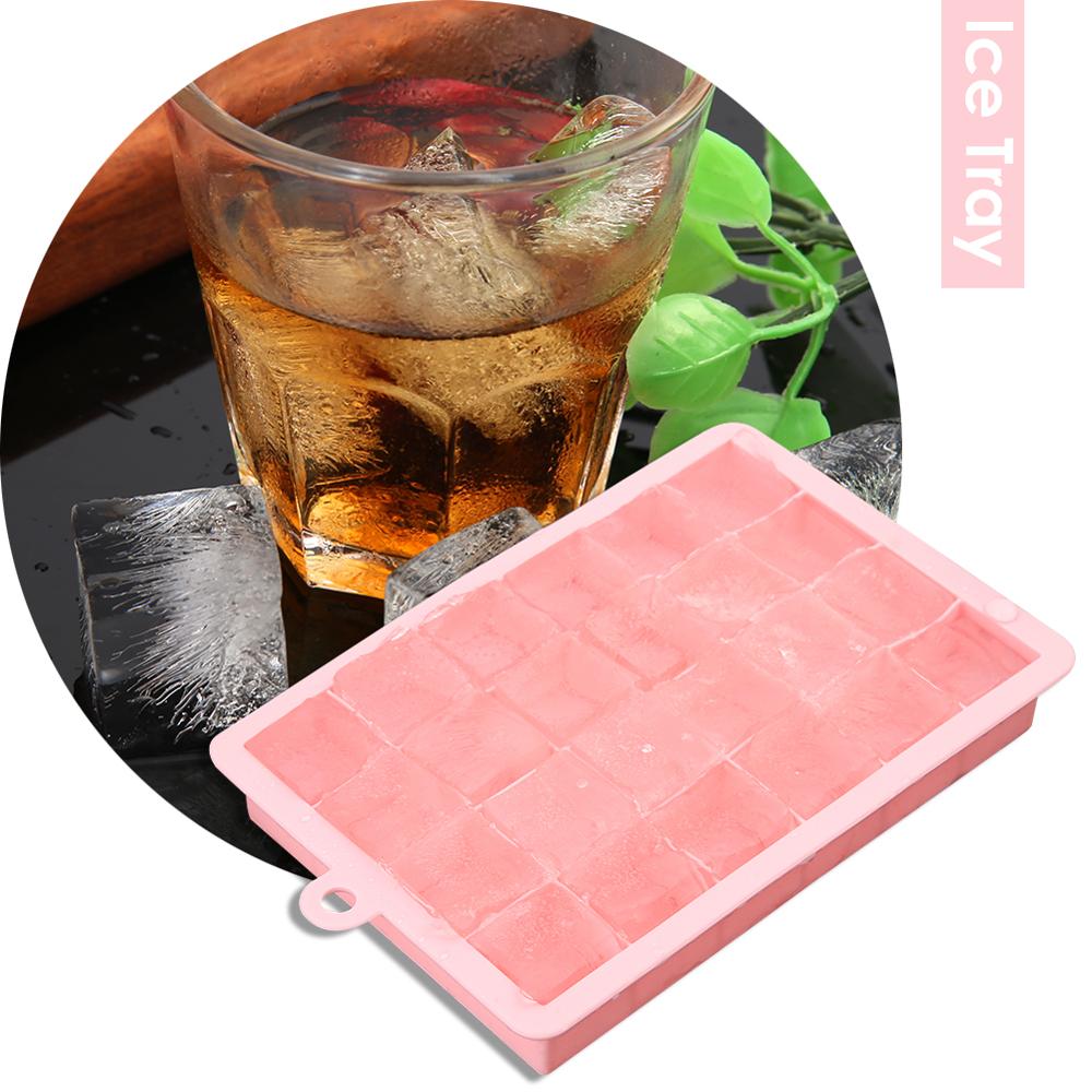 Bandeja de silicona para cubitos de hielo, 24 rejillas, fabricante de cubitos de hielo DIY, bandeja para cubitos de hielo, moldes de gelatina, accesorio de cocina, 1 Uds.