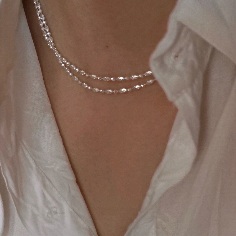 925 sterlingsølv funklende kravebenskæde choker halskæde til kvinder fine smykker bryllupsfest fødselsdag