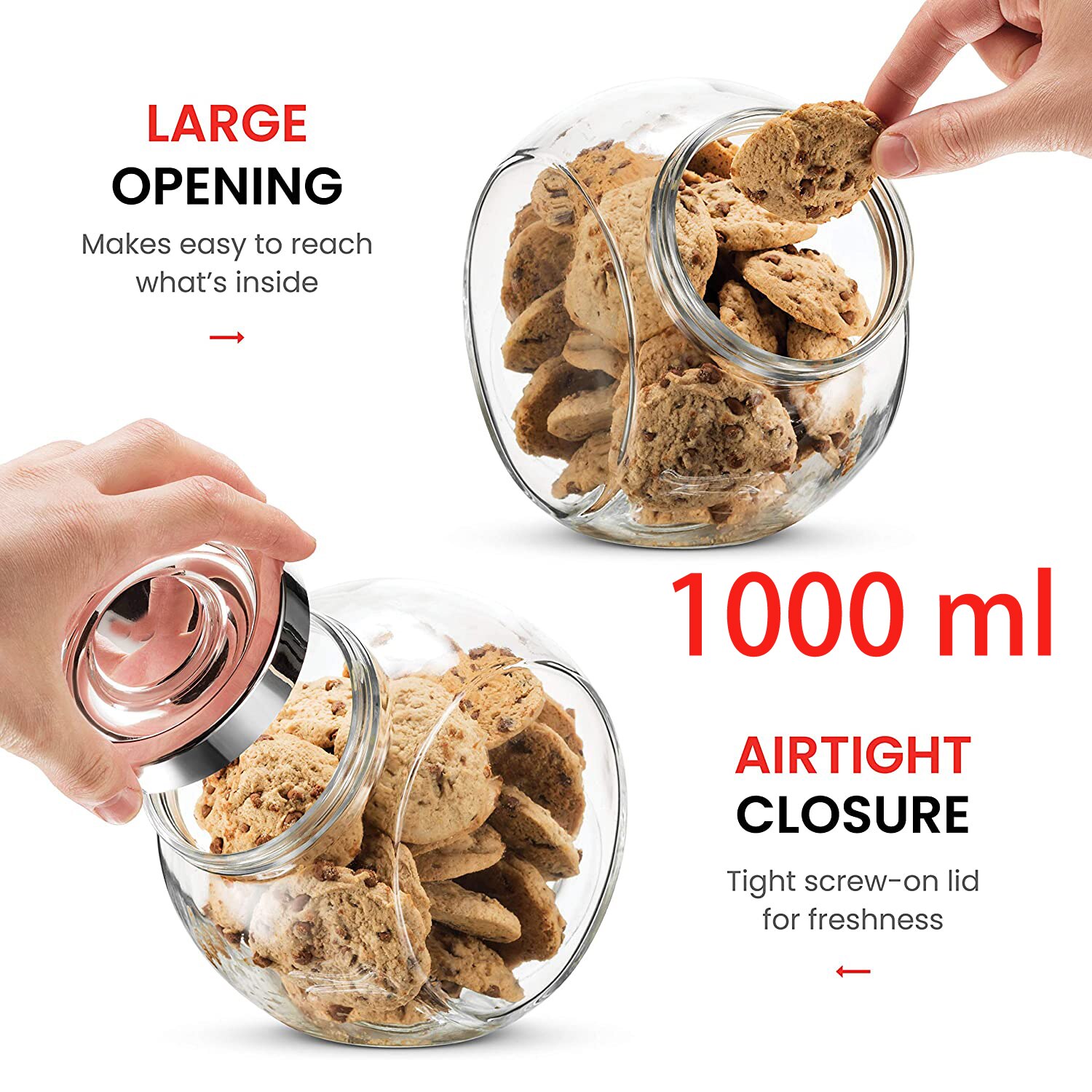 Glas Snoep Koekjestrommel Met Plastic Luchtdichte Afdichting Deksel Voedsel Opslag Jar Voor Snacks Droog Voedsel Jelly Beans Bus Apotheker potten