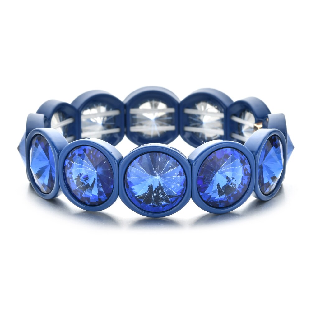 ZMZY, pulsera elástica de cristal grande bohemia Vintage hecha a mano, brazalete elástico esmaltado, pulsera de cuentas de azulejo de arcoíris para joyería de mujer