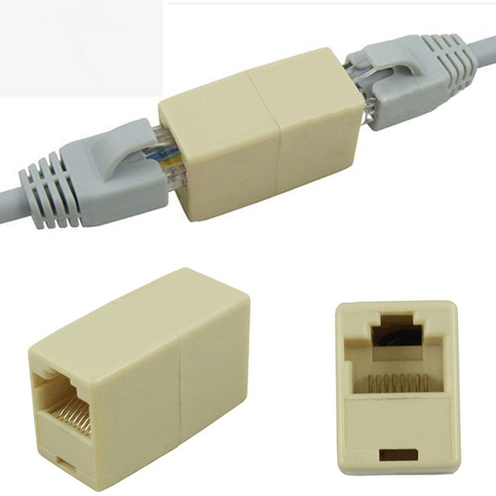 10 stk netværk ethernet dobbelt lige hoved lan-kabel snedkobling  rj45 kat 5 5e 6 6a forlængerstik netværkskabelstik