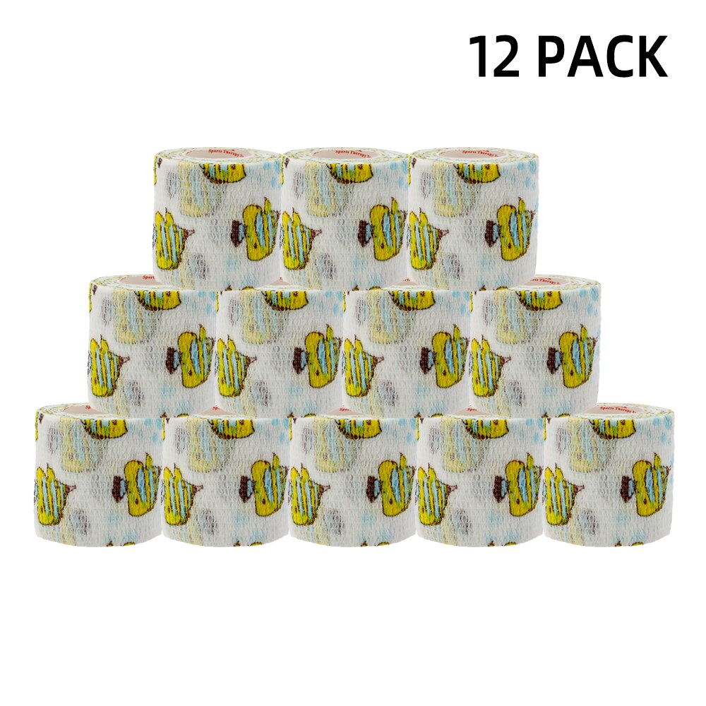 12 Pack Kindmax Self-adhesive Elastic Bandage for Sports Boxing Tape Wrap