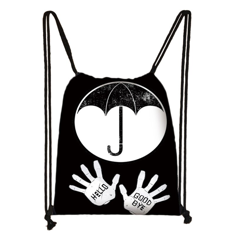 The Umbrella Academy-mochila con cordón 3D para niños y niñas, morral estampado, informal, de uso diario: 011