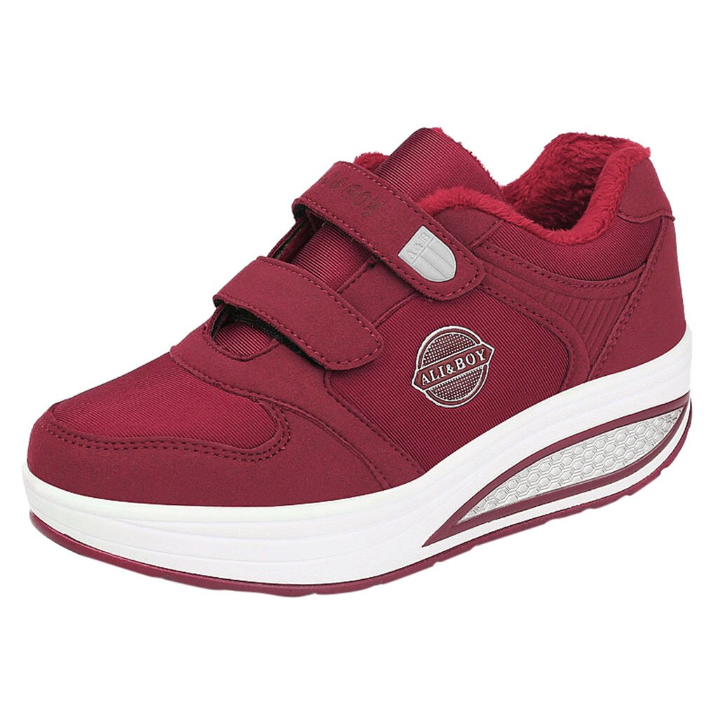 Vrouwen Tennis Schoenen Mode Sneakers Vrouwelijke Toevallige Effen Zwarte Schoenen Gym Fitness Trainer Walking Sportschoenen Tenis Femini # g3: Rood / 7.5