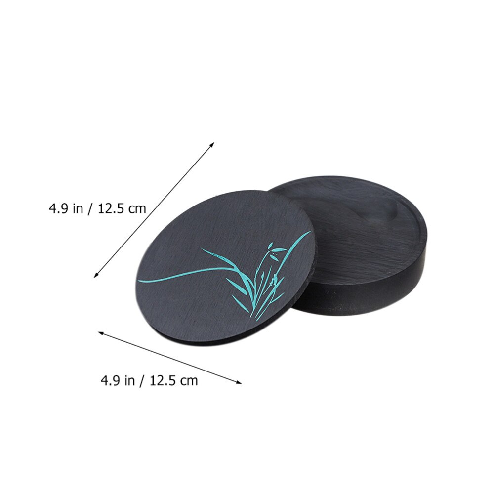 1 Set Round Inkstone Chinese Calligraphy Ink Stone Sumi Painting Inkslab