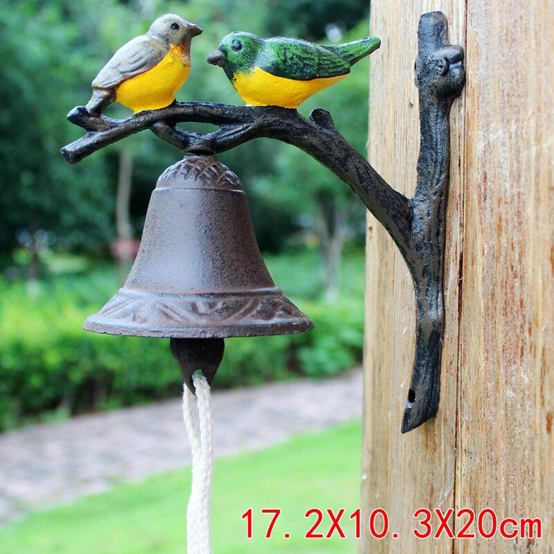 nordisch Land retro doppel konfrontiert tür platte gusseisen türklingel Hand glocke, Rustikalen Gusseisen Türklingel Sonnenblume bilden