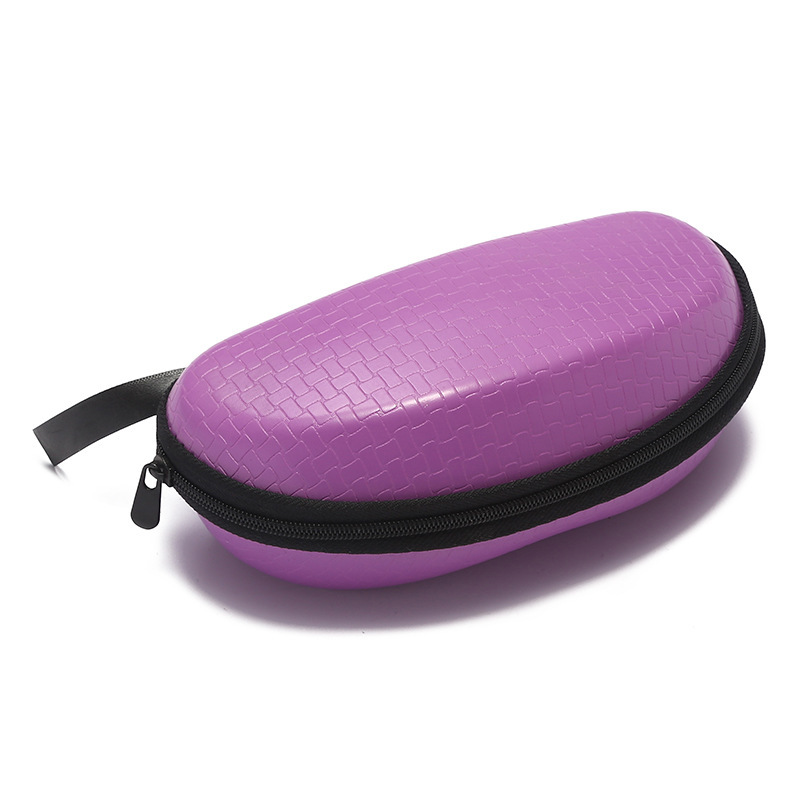 Sunglasses Glasses Case Zipper Leather Glasses Case Strong Compression Oval Glasses Case Multi-purpose Storage Box