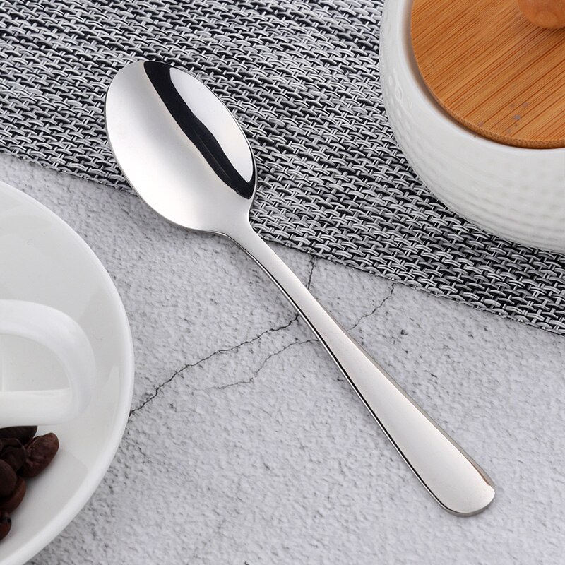 Cuillère à thé en acier inoxydable Rose or | Ustensiles de table, cuillère en or de cuillère à café Vintage, outil de cuisine de fête 10 pièces: silver / 5pcs