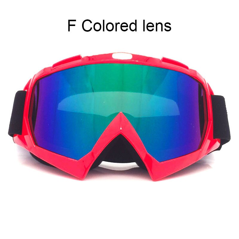Nuoxintr Universele Motorcycle Goggles Bril MX Outdoor Sport Bril Motocross Dirt Bike Moto Goggles Man Vrouwen: F Colored lens