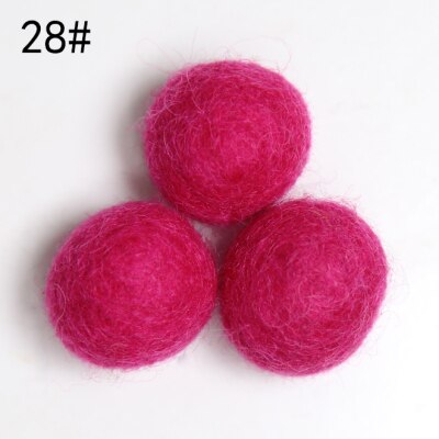 2.3cm 10Pcs 100% Wool Wool Felt Balls Lovely Diy Round Wool Ball Colorful Pom Poms craft Supplies handcraft Home Decro: 28 yan feng