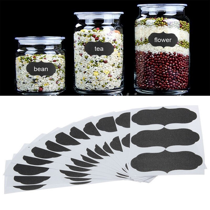 36 Pcs/Set Blackboard Sticker Craft Kitchen Jars Organizer Labels Chalkboard Chalk Board Sticker Black Board