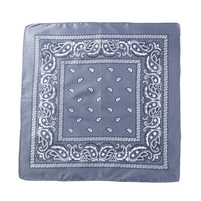 Foulard Bandana noir unisexe, style Hip Hop, bandeau pour cheveux, foulard carré pour le cou et la tête, mouchoir imprimé: FJ12