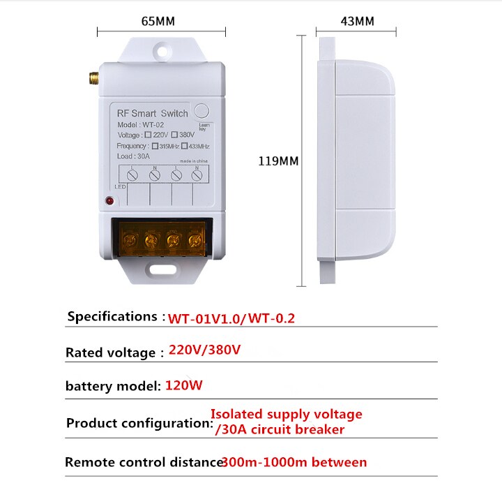 Draadloze intelligente afstandsbediening schakelaar dompelpomp hoog vermogen motor controller 220v 380v voor ventilator blaasmotor