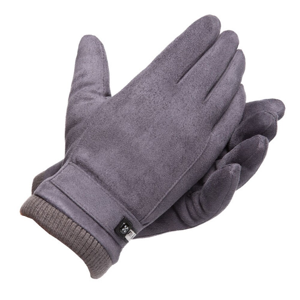 Men's Full Fingers Gloves Warm Winter Velvet Padded Touchable Warm Outdoor Cycling Gloves For Male Gloves