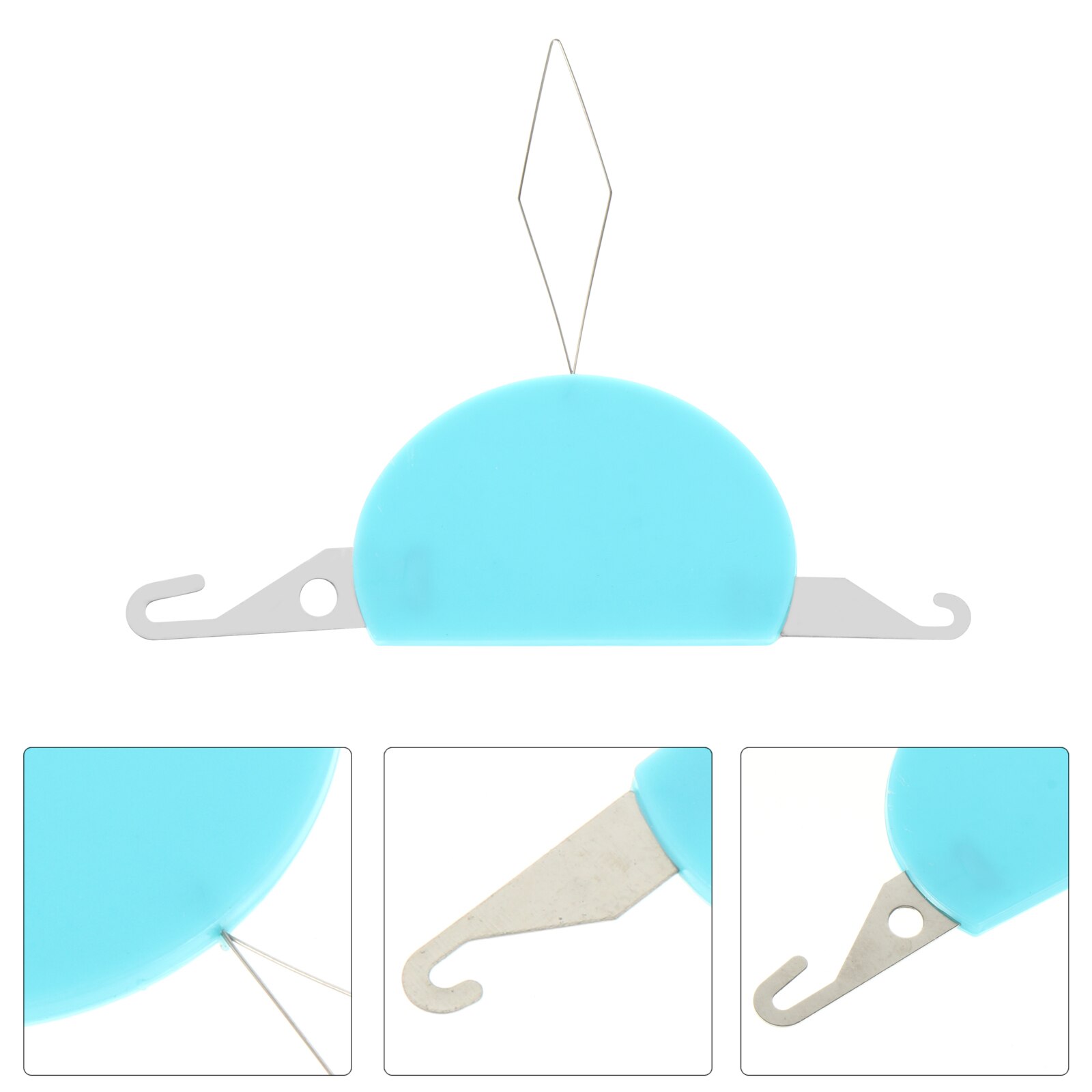 2Pcs Cross Stitch Embroidery Wire Loop Needle Threader Hand Machine Sewing Tool: Sky-blue