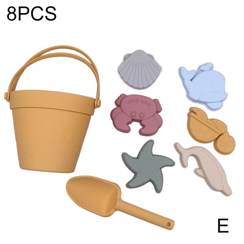 Summer Beach Toys For Kids Soft Silicone Sandbox Set Beach Game Toy For Send Children Beach Play Sand Water Play Tools: E